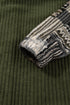 Plaid Patchwork Ribbed Corduroy Button Front Jacket